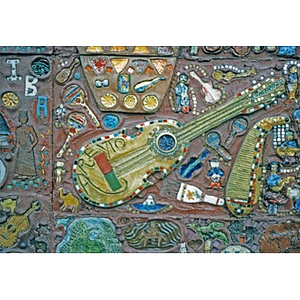 Detail of the ceramic tile mural on the Plaza Betances.