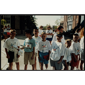 Boys stand for a group shot at the Battle of Bunker Hill Road Race