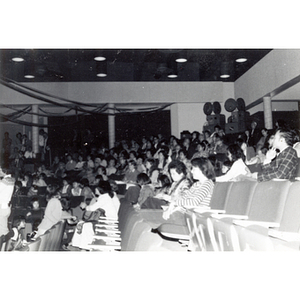 Attendees in the auditorium of the Josiah Quincy School at the 29th anniversary celebration of the People's Republic of China