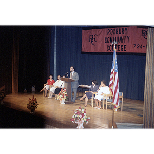 Speaker at Roxbury Community College's commencement ceremony