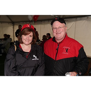 Two participants pose during the Homecoming festivities