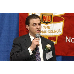 James Bonetti, new inductee, speaks at The National Council Dinner