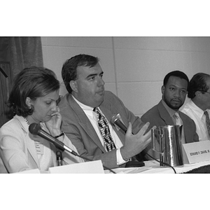 Panelist Edward F. Davis speaks at the School of Criminal Justice's Ruffin Society Convocation