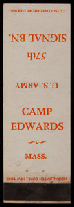 Camp Edwards 57th Signal BN matchbook cover