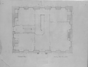 Ground plan of the John Hancock House, Boston, Mass., ca. 1863