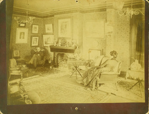 Portrait of George and Mary Holt, seated in a parlor, Spuyten Duyvil, New York