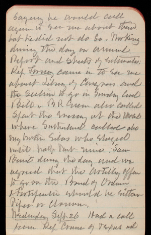 Thomas Lincoln Casey Notebook, September 1888-November 1888, 17, surgery he would call