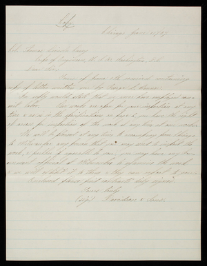 Davidson & Sons to Thomas Lincoln Casey, June 11, 1887, copy