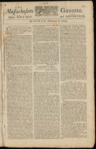 The Massachusetts Gazette, and the Boston Post-Boy and Advertiser, 8 February 1773