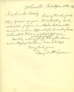 Letter from Benjamin Smith Lyman to George Augustus Koenig