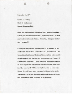 Memorandum from Mark H. McCormack to Edward J. Keating
