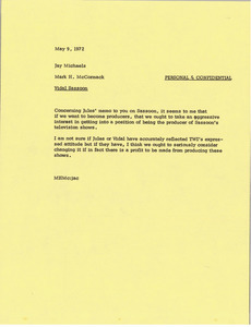 Memorandum from Mark H. McCormack to Jay Michaels