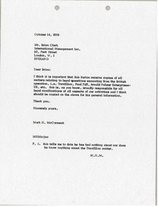 Letter from Mark H. McCormack to Brian S. Clark