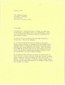 Letter from Mark H. McCormack to Clifford Roberts