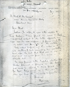 Letter from Maurie Luxford to Mark H. McCormack