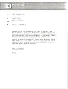 Memorandum from Mark H. McCormack to Hughes Norton