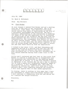 Letter from Kay Mitchell to Mark H. McCormack
