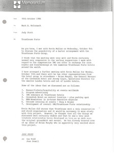 Memorandum from Judy Stott to Mark H. McCormack