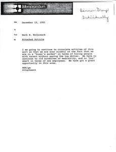 Memorandum from Mark H. McCormack