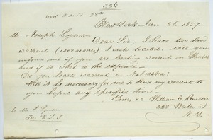 Letter from William E. Remson to Joseph Lyman