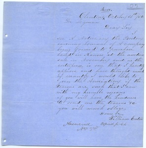 Letter from William Eaton to Joseph Lyman