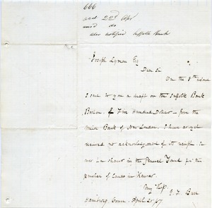 Letter from E. F. Burr to Joseph Lyman
