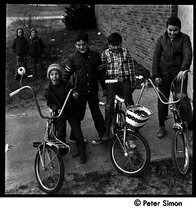 Kids on bicycles, Cambridge, Mass.