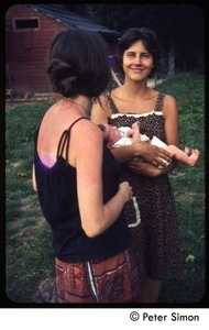 Kiki McEntee with baby, Tree Frog Farm commune
