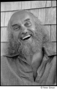 Ram Dass range of expressions: Portrait of Ram Dass laughing