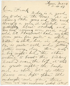 Letter from Emma Newth to Frank F. Newth