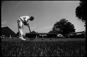 Croquet player on the field, Newport, R.I.