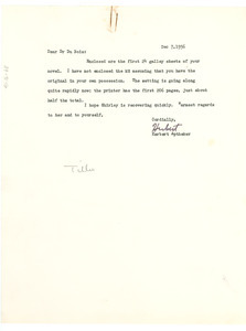 Letter from Herbert Aptheker to W. E. B. Du Bois