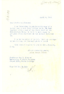 Letter from Phelps-Stokes Fund to Guy B. Johnson