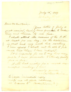 Letter from W. A. Hawkins to W. E. B. Du Bois