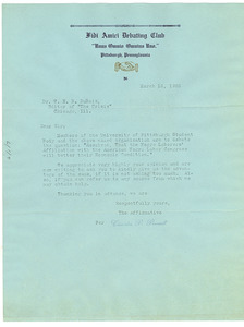Letter from Charles P. Pernell to W. E. B. Du Bois