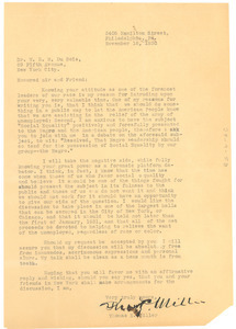 Letter from Thomas E. Miller to W. E. B. Du Bois