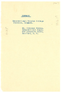 Address of Johanees Novrup