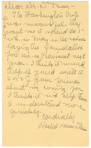 Postcard from Rachel Davis DuBois to W. E. B. Du Bois