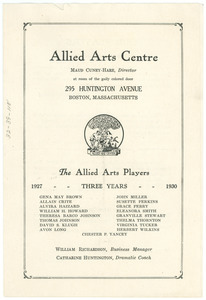 Allied Arts Center leaflet