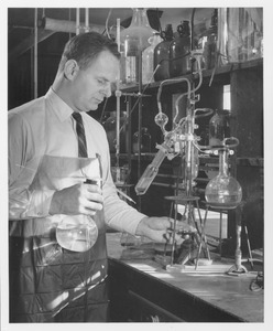 Franklin W. Southwick with laboratory apparatus