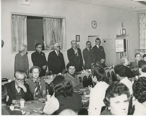 Staff at Thanksgiving dinner