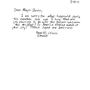 A letter from a student at Waikoloa Elementary School in Waikoloa, Hawaii