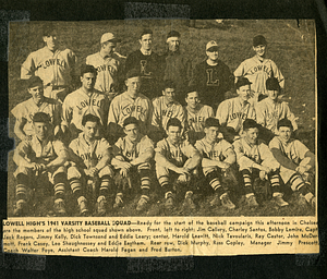 "Lowell High's 1941 Varsity Baseball Squad"