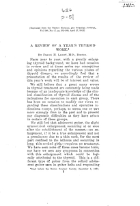 A review of a year's thyroid work