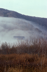 Petersburg Pass Ski Area, with fog rolling through the pass.