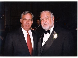 John Joseph Moakley and Mayor Thomas M. Menino at Dorchester Heights event, 5 June 1995