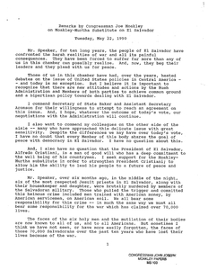 Remarks by John Joseph Moakley on Moakley-Murtha alternative that puts pressure on both sides to end the violence and negotiate peace in El Salvador, 22 May 1990