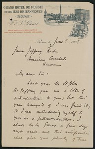 Letter, June 7, 1907, Harold MacGratt to James Jeffrey Roche