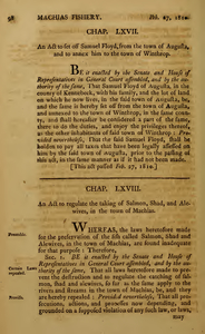 1809 Chap. 0069. An Act To Regulate The Taking Of Salmon, Shad, And Alewives, In The Town Of Machias.