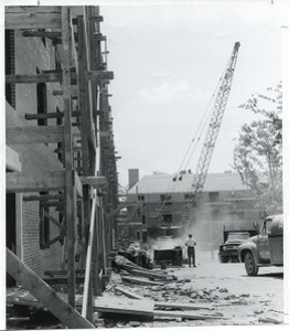 Gonzaga Hall exterior during construction